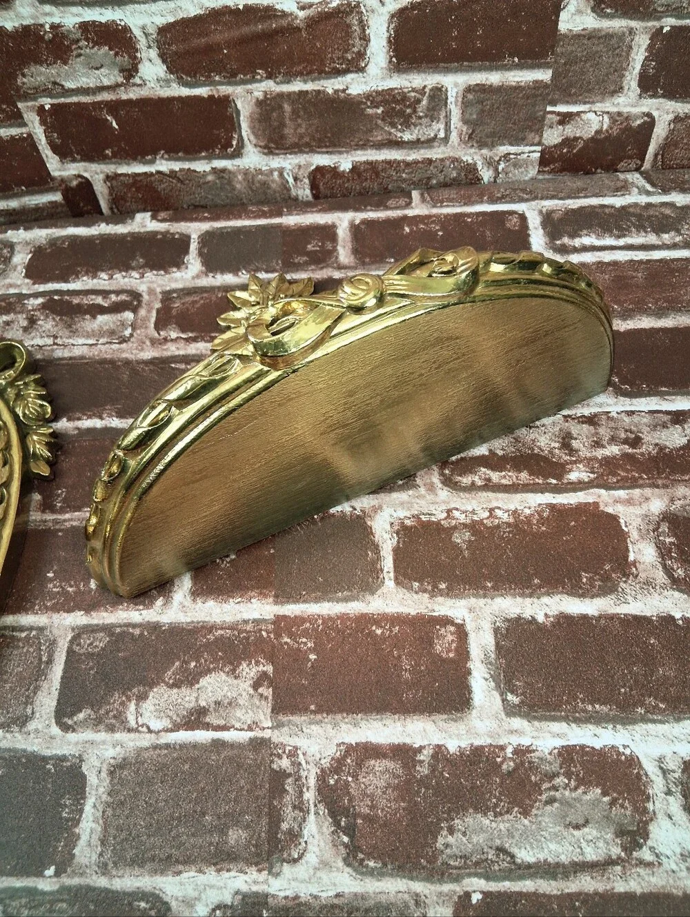 Vintage Shelf & Mirror Burwood 90s Hollywood Regency Shiny Gold Lightweight